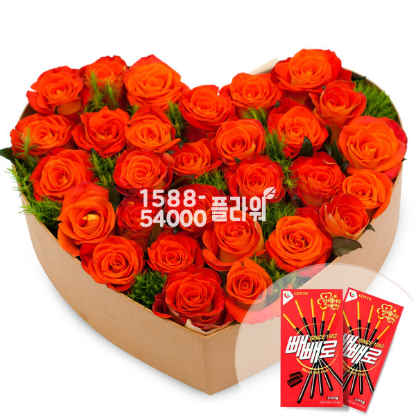 장미+빼빼로 상자